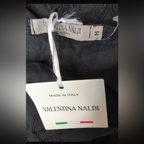 Valentina Naldi Made in Italy Black Eyelet Dress NWT | 100% Cotton | Size M - Picture 6 of 7